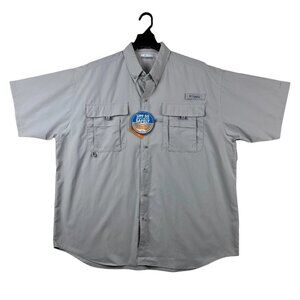 Columbia Mens Bahama II Fishing Shirt Size 1X‎ Gray Omni-Shade Sun Protection